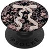 Watercolor Hearts Hugz Chinoiserie Fiocco nero romantico rosa floreale scuro gotico fiocco PopSockets PopGrip Adesivo