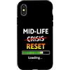 Midlife Reset Humor Custodia per iPhone X/XS Midlife Reset Barra di caricamento Divertente 40° compleanno