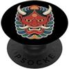 TOKYO WAVES Oni Mask Designs Hannya Oni Mask Devil Yokai - Maschera giapponese con tatuaggio demone PopSockets PopGrip Adesivo