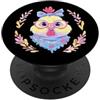 Kawaii Whimsical Farm Bird Face Graphics Carino Pollo Floreale Ritratto Uccello Amante Grafica Rosa PopSockets PopGrip Adesivo