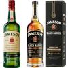 Sconosciuto Jameson Irish Whiskey Black Barrel, Blended Whisky Irlandese di malto e cereali, 40% Vol., 700 Ml & Jameson Original Irish Whiskey, Whisky Irlandese a tripla distillazione, 40% Vol., 1 Lt
