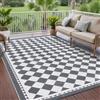 PureCozy Tappeto da Esterno Antipioggia 150x240cm, Impermeabili Eeversibili Lavabili, Antiscivolo, Anti-UV, Tappeto per Terrazze,Giardini,Camper,Picnic,Balcone,Grigio & Bianco