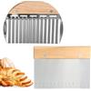 Samlonge 2 Pezzi Tarocco per Impasti con manico in legno, Taglia Impasto in acciaio inox, 15cm Raschietto Impasto con scala, tagliapasta per Tagliare Pasta Fresca, Pane, Torte, Verdura, Panini