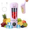 ALKNOT Frullatore portatile Smoothie Maker, 700 ml Mini estrattore, tipo-C ricaricabile, con 12 lame inossidabili, bicchiere con coperchio anti-perdita e apertura per bere, per frappè, succo, smoothie (viola