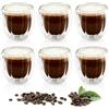 Zosenyer 6 Pezzi Tazzine Caffe Vetro, 80 ml Set Tazzine Caffè a Parete Doppia, Bicchierini Caffè Vetro è Adatta per la Preparazione di Latte di Matcha, Macchietto di Caramello, Espresso, Tè