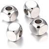 Cheriswelry 100 perline cubiche distanziali cubiche da 6 mm in acciaio inox massiccio, distanziatori cubici per bracciali, collane, gioielli, foro: 3 mm