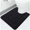 Homaxy Tappeto da bagno in microfibra, antiscivolo, morbido, con taglio di 50 x 60 cm, assorbente, lavabile, colore nero