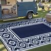 PureCozy Tappeto da Esterno Antipioggia 180x270cm, Impermeabili Eeversibili Lavabili, Antiscivolo, Anti-UV, Tappeto per Terrazze,Giardini,Camper,Picnic,Balcone,Blu & Bianco