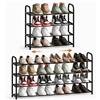 URMONA Scarpiera Estensibile Salvaspazio, Regolabile 43-78 cm, Porta Scarpe Compatto per Ingresso, Corridoio, Esterno e Campeggio, Organizzatore Scarpe (4 Ripiani)