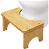 BORDEAG Sgabello Da Toilette,37 * 20 * 17CM Poggiapiedi Per WC,Poggiapiedi Adulti Per WC,Sgabello Per WC In Legno Per Adulti E Bambini,Anti-Stitichezza,Contro La Flatulenza(Colore Legno)