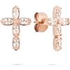 Tamaris Orecchini - Orecchini in acciaio inox con motivo a croce - IP oro rosa - 1,4 cm - Impermeabile e delicato sulla pelle