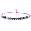 Eloboe essence Bracciale in filo di pietra naturale anguria tormalina in argento sterling regolabile