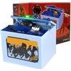 Romeeton 881607 - Salvadanaio elettronico per monete, mostro, dinosauro, salvadanaio, giocattolo musicale a movimento, salvadanaio animato, blu, 881607