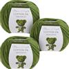 Utopia Crafts Amigurumi, filato di cotone DK per uncinetto e lavoro a maglia, 50% cotone, 50% misto acrilico, 3 confezioni da 50 g (verde oliva)