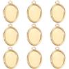 Beebeecraft 10 pz Cabochon con Ciondoli Placcati in Oro 18K 304 vassoi Vuoti in Acciaio Inossidabile Base per La Creazione di Gioielli Cammeo Commemorativo Cornice per Foto Collana