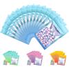 Plaphy 100 Sacchetti Mylar in Alluminio Richiudibili con Finestra, Bustine Mylar con Zip per Alimenti, Buste Ermetiche per Confezionamento e Conservazione Alimentare (Celestel e Blu, 10 x 15 cm)