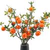 Woration 3 rami di arancio artificiali con rami di mandarino, piante di mandarino, ramoscelli per decorazioni per casa, ufficio, matrimoni, finestre, puntelli 95 cm