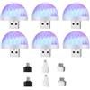 Lancoon Confezione da 6 mini sfere da discoteca USB a LED, luce stroboscopica attivata dal suono per casa, compleanno e karaoke (bianco)