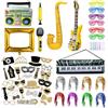 Bcuuozeeing 71 pezzi decorazione per feste, accessori per foto, booth, cappelli, parrucche, accessori per feste, matrimoni, Halloween, Natale, decorazione da tavolo, compleanno, carnevale, Capodanno
