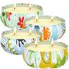 AOTOIE Lot of 4 Candele alla Citronella 170 g (6 oz) con Coperchio | Senza Fumo,Cera di Soia,Lunga Combustione 200 Ore,Doppia Moccia| Atmosfera Estiva Candle Per Giardino, Terrazza, Campeggio
