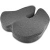 Dromzen Cuscino Sedia Ufficio, Cuscino Auto Guidatore Ergonomico Sedia Ufficio, Cuscino Osso Sacro in Memory Foam per Viaggi, Office e Camion (Grigio Scuro)