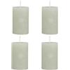 Chic Antique Set di 4 candele rustiche Macon a colonna, candele antiche da altare, 100% paraffina, lunga durata di combustione, H8/D5 cm, Verte