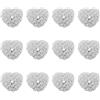 Cereria Di Giorgio - Confezione da 12 Candele a Forma di Cuore con Petali - Colore Bianco Cloud - Lunghezza 5.5 cm Altezza 3 cm - Ideale come Bomboniera per Eventi e Matrimoni - Artigianale