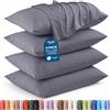 Utopia Bedding Confezione da 4 federe standard, chiusura a busta, morbido tessuto in microfibra spazzolata, resistenti al restringimento e allo sbiadimento, dimensioni standard, 50,8 x 66 cm