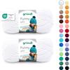 120 Gründl Funny Uni - filato ciniglia morbido e spesso - lana ciniglia per uncinetto e maglia - - coperte e accessori - 100% poliestere - 2 gomitoli da 100 g / 120 m - ferri n. 5-6 - Bianco