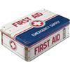 Nostalgic-Art Contenitori di Latta retrò Piatti, First Aid Blue - Idea Regalo per Amanti della Nostalgia, Scatola con Coperchio, Design Vintage, 2,5 l