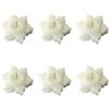 Cereria Di Giorgio - Confezione da 6 Candele a Forma di Fiocco di Neve - Colore Bianco Cloud - Diametro 8 cm - Idea Regalo Natale - Artigianale - Christmas Collection