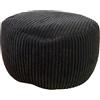 Relaxdays Pouf Relaxdays, Cord, HxD: 35 x 50 cm, Imbottitura in polistirolo, Cuscino Rotondo da Terra, Sgabello, Pouf, Nero