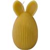 Cereria Di Giorgio - Candela a Forma di Uovo con Orecchie da Coniglio - Colore Senape - Altezza 12 cm - Spring Collection - Artigianale - Con sacchetto regalo - Made in Italy