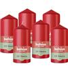 Bolsius - Candela a colonna liscia - Rosso - 12 cm - 6 pezzi - Candele decorative - Contiene cera naturale a base vegetale - Senza olio di palma
