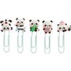 Back2Fun - Set di 5 Clip a Forma di Panda 3D per Scrivania, Fermacarte Divertenti in Resina Stile Kawaii, Materiale Scolastico per il Ritorno a Scuola