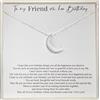 RareLove Regalo di compleanno per amici, regalo di amicizia da donna, in argento Sterling 925, collana con ciondolo a forma di luna crescente, regalo per migliore amica migliore amica e migliore amica