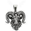 Kiss of Leather Ciondolo con testa di Ariete, in argento sterling 925, Si. 432, Argento sterling