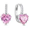 Starchenie Orecchini Donna Sterlina Argento 925 Cuore Zirconi Pietra Portafortuna Orecchini Compleanno Gioielli
