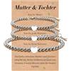 SUNSH Regalo Madre Figlia, 3 Pezzi Bracciali Mamma Figlia, Regalo Festa Della Mamma, Regali Compleanno Ritorno a Scuola Natale-Argento