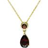 Ivy Gems - Ciondolo in oro giallo 9 kt con granato a goccia e catenina da 46 cm