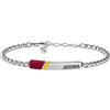 Clondo Bracciale Uomo Donna As Roma in Acciaio - Collezione Ufficiale Calcio - Accessorio Elegante e Sportivo con Logo - Idea Regalo per Tifosi - Vari Modelli Disponibili (Steel Plate Red Yellow)