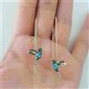 Sdouefos Orecchini a cerchio, lunghezza regolabile, a forma di colibrì, eleganti orecchini pendenti a catena lunga con strass, per donne e ragazze