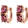 BRONZALLURE Orecchini Donna placcati Oro 18k - Orecchini Ovali Anallergici con Pietre Prisma Gem Bordeaux - Gioielli Made in Italy - Idea Regalo Compleanni, Anniversari, Festa Donna, Festa Mamma