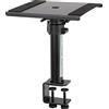 Pronomic SLS-36K BK Supporto da Tavolo con Morsetto per Monitor da Studio - molto salvaspazio - Regolabile in altezza da 24,5 cm a 41,5 cm - Piano con fascia a strappo in gomma - Nero