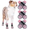 EXPAWLORER Calzini antiscivolo per cani, stivaletti per cani di taglia piccola, media e grande, calzini per cani con controllo della trazione e protezioni per zampe per pavimenti in legno, 6 pezzi
