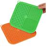 RQzaufania Confezione da 2 tappetini per cani e gatti, in morbido silicone, forte ventosa, divisori multifunzionali per alleviare l'ansia (arancione e verde)
