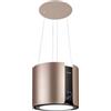 Klarstein Skyfall Smart - Cappa a Isola, Controllo Manuale o per App, 45 x 42 cm (ØxL), Sospesa, Ricircolo/Scarico, 3 Livelli, 402 m³/h, 200 W, Luce LED, Classe Energetica C, Oro