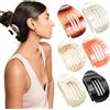 AWUMBUK Mollettone Capelli Donna, 6 Pezzi Eleganti Pinze Ovali per Capelli Donna Moda Antiscivolo Flat Hair Clips Francesi Accessori per Capelli per Tutto il Giorno