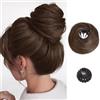 BKEPDY Chignon Facile Finto Per Capelli Finti Extension Coda Chignon Extension Capelli Accessori Per Acconciatura Raccolto Elegante Donna Ragazza Spessi Sottili (Marrone chiaro)