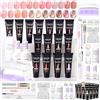 SAVILAND Kit Acrygel per Unghie 15 Colori Gel Ricostruzione Unghie Rosa Effetto Occhio di Gatto con Lampada UV + Slip Solution Poly Gel per Estensione Unghies per Nail Art Fai Da Te 02